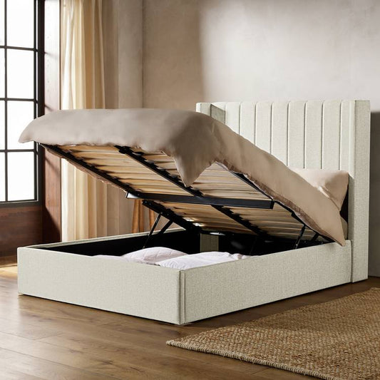 Habitat Kempley Small Double End Lift Ottoman Bed - Cream