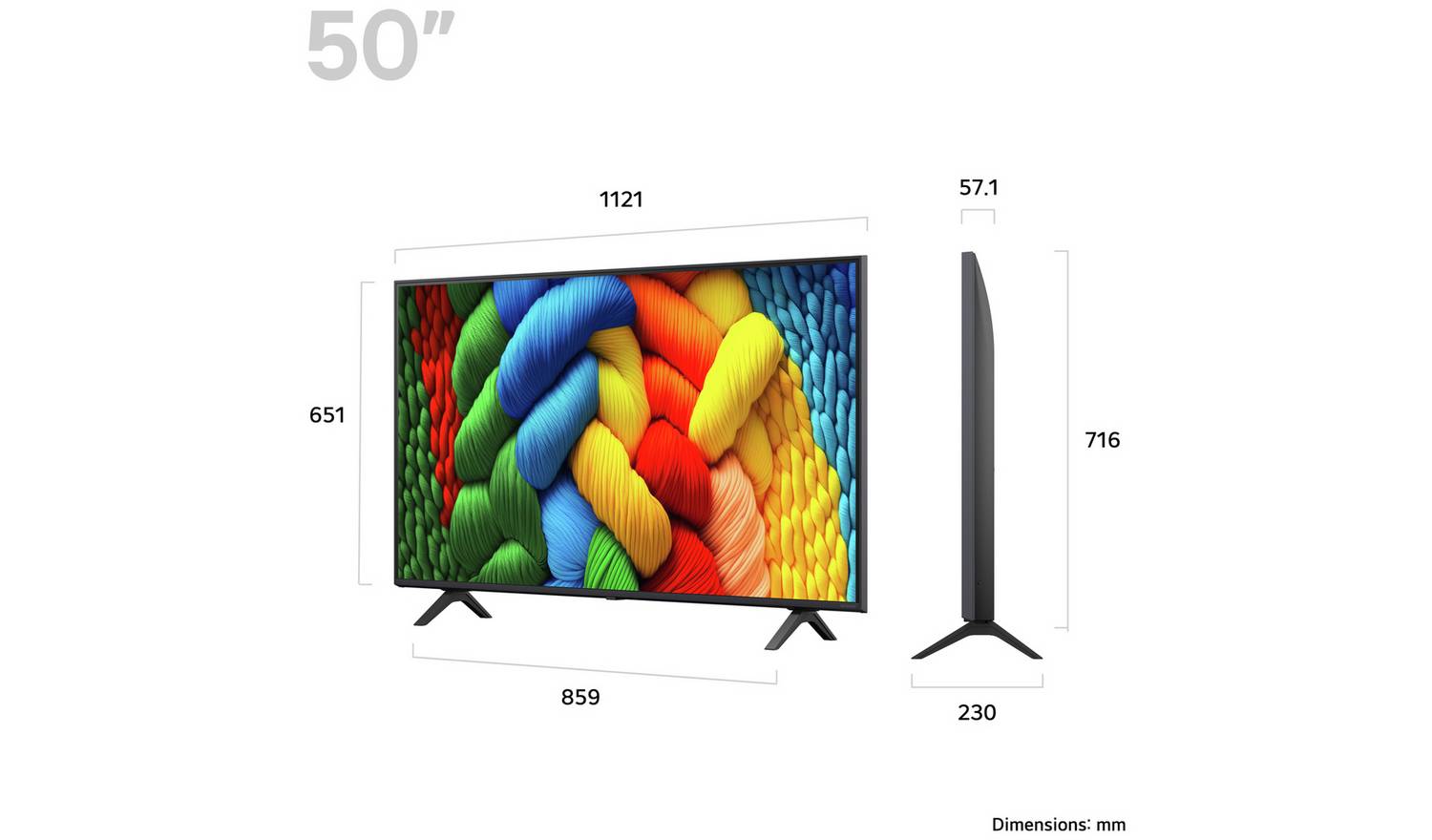 LG 50 Inch 50NANO80A6B Smart 4K UHD HDR NanoCell TV
