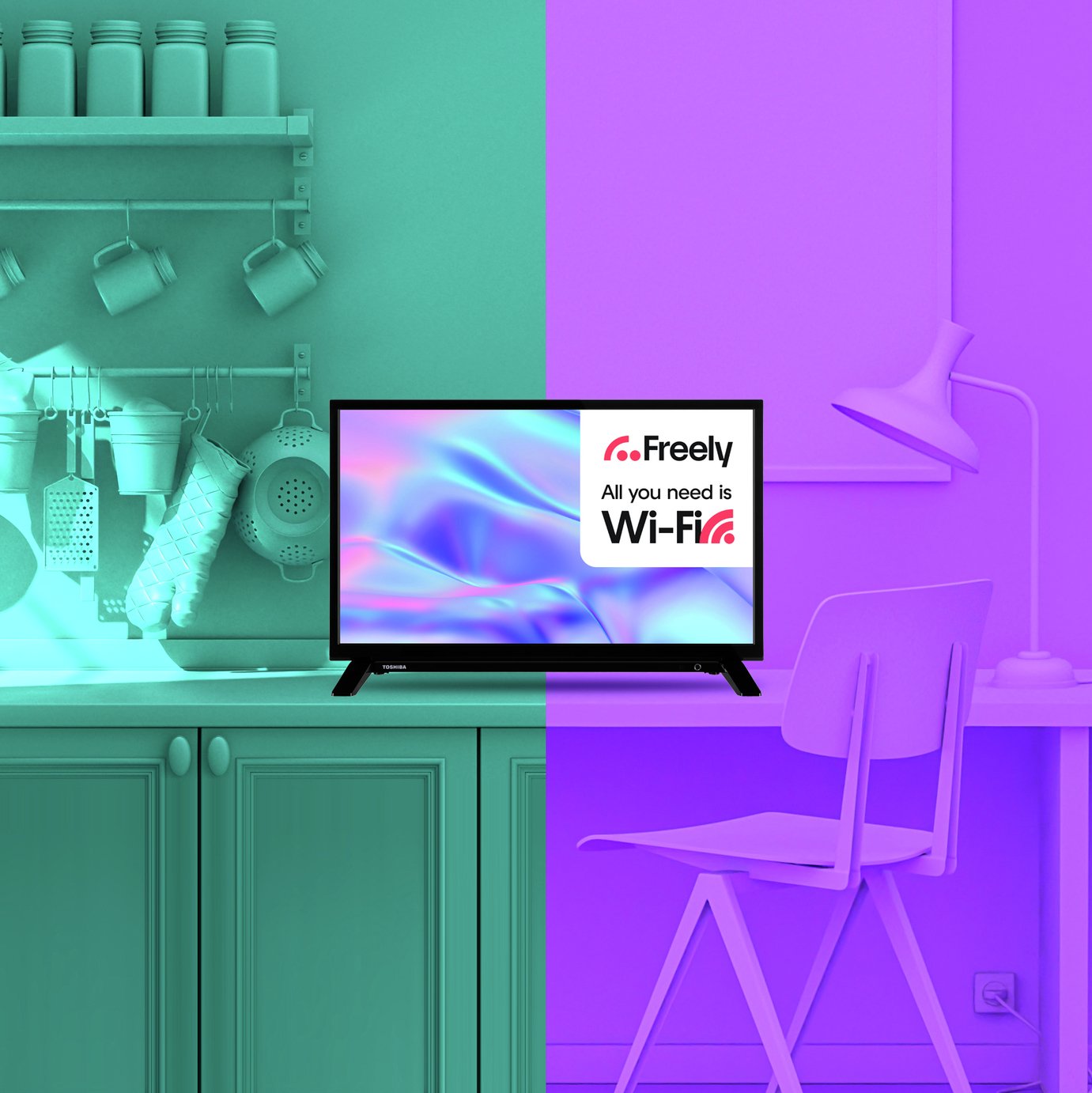 Toshiba 24 Inch 24WV2553DB Smart HD Ready HDR DLED Freely TV