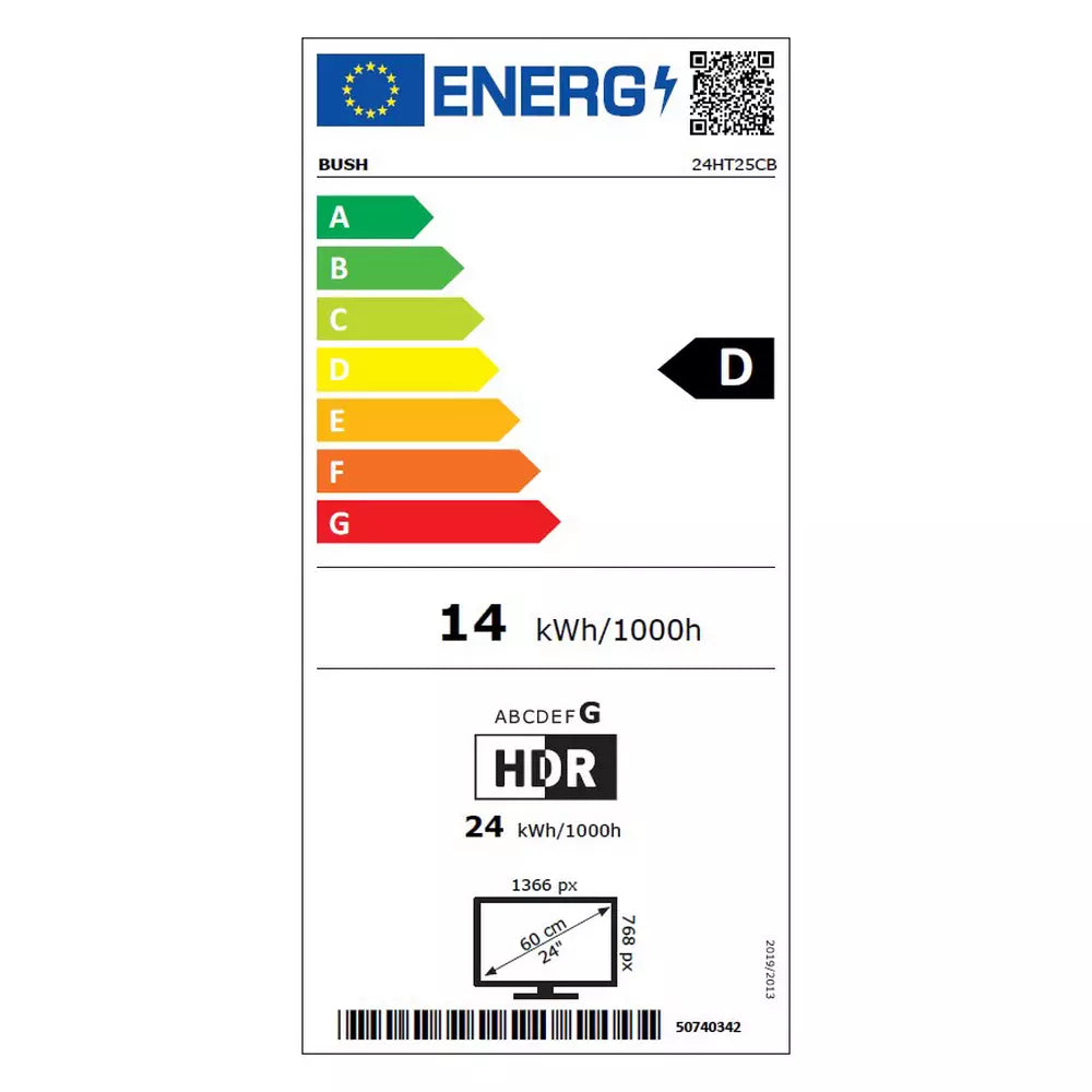 Bush 24 Inch 24HT25CB Smart HD Ready HDR LED Freely TV