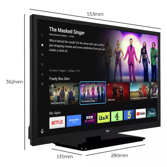 Bush 24 Inch 24HT25CB Smart HD Ready HDR LED Freely TV