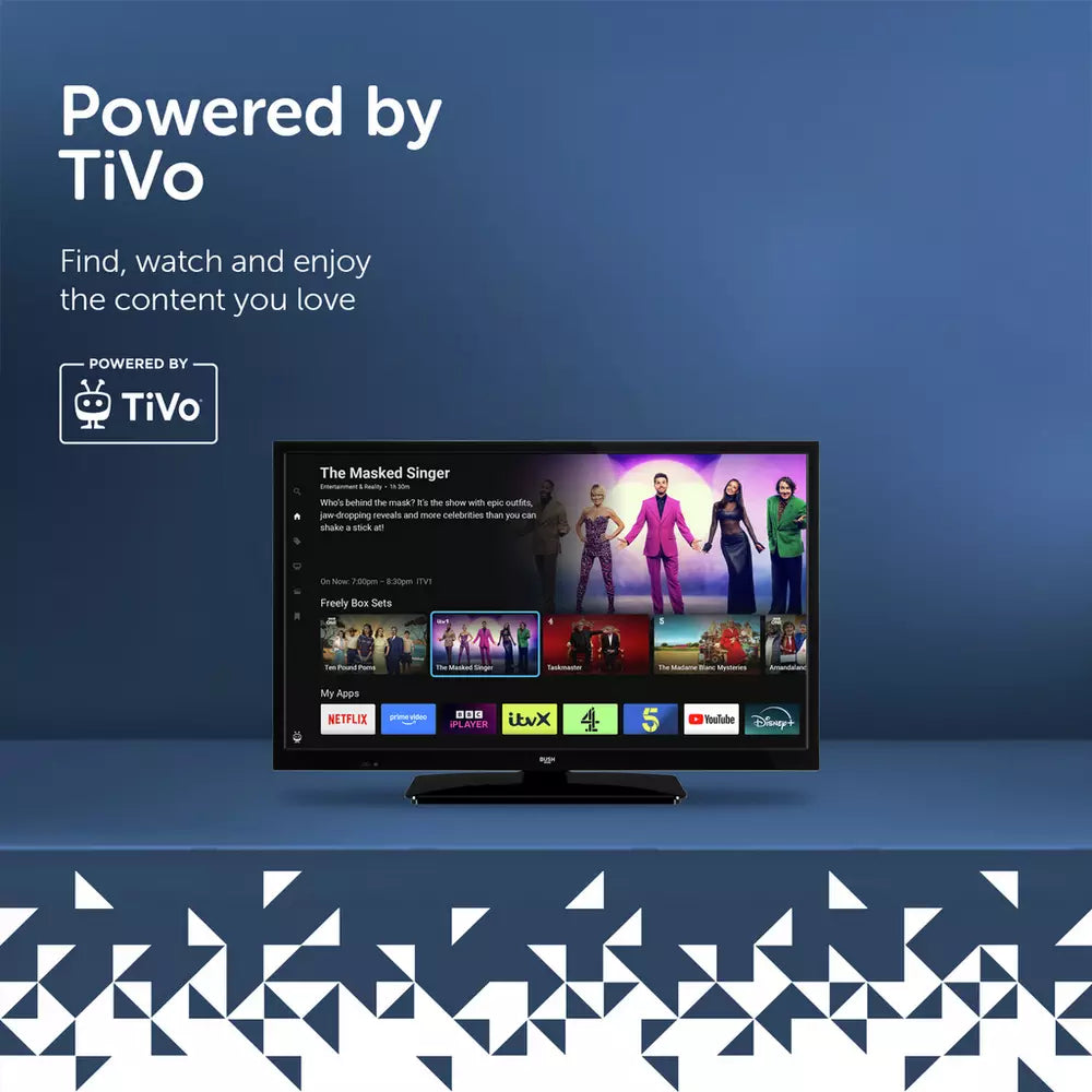 Bush 24 Inch 24HT25CB Smart HD Ready HDR LED Freely TV