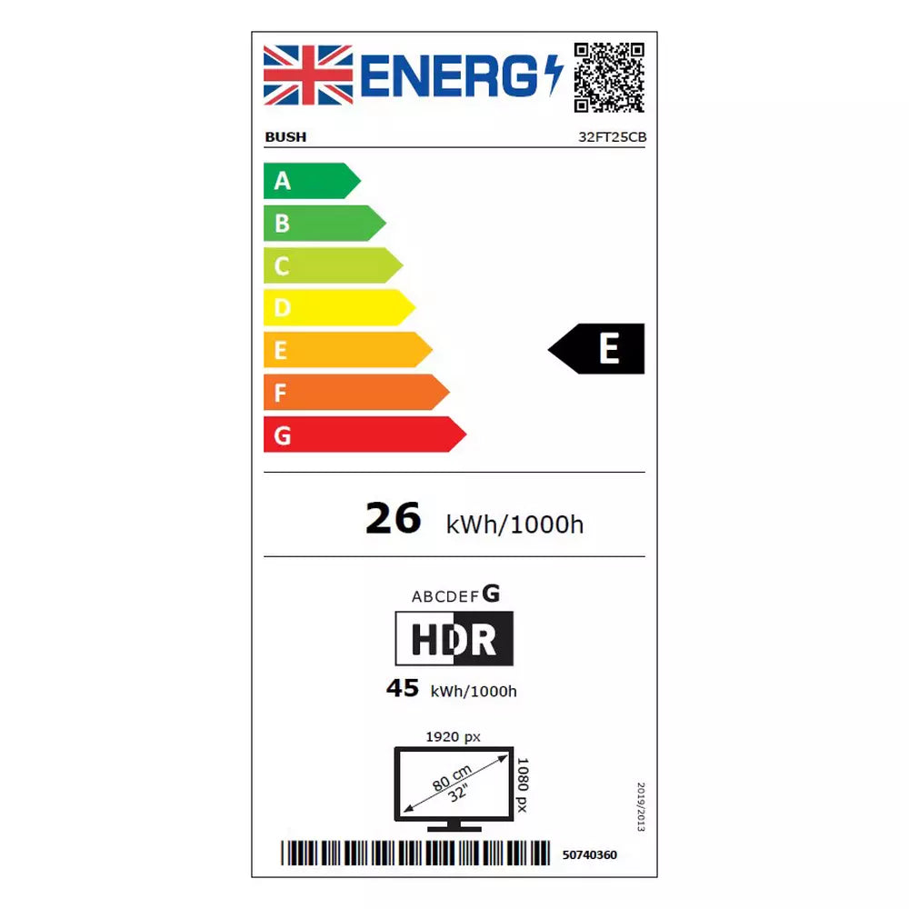 Bush 32Inch 32FT25CB Smart FHD HDR LED Freely TV