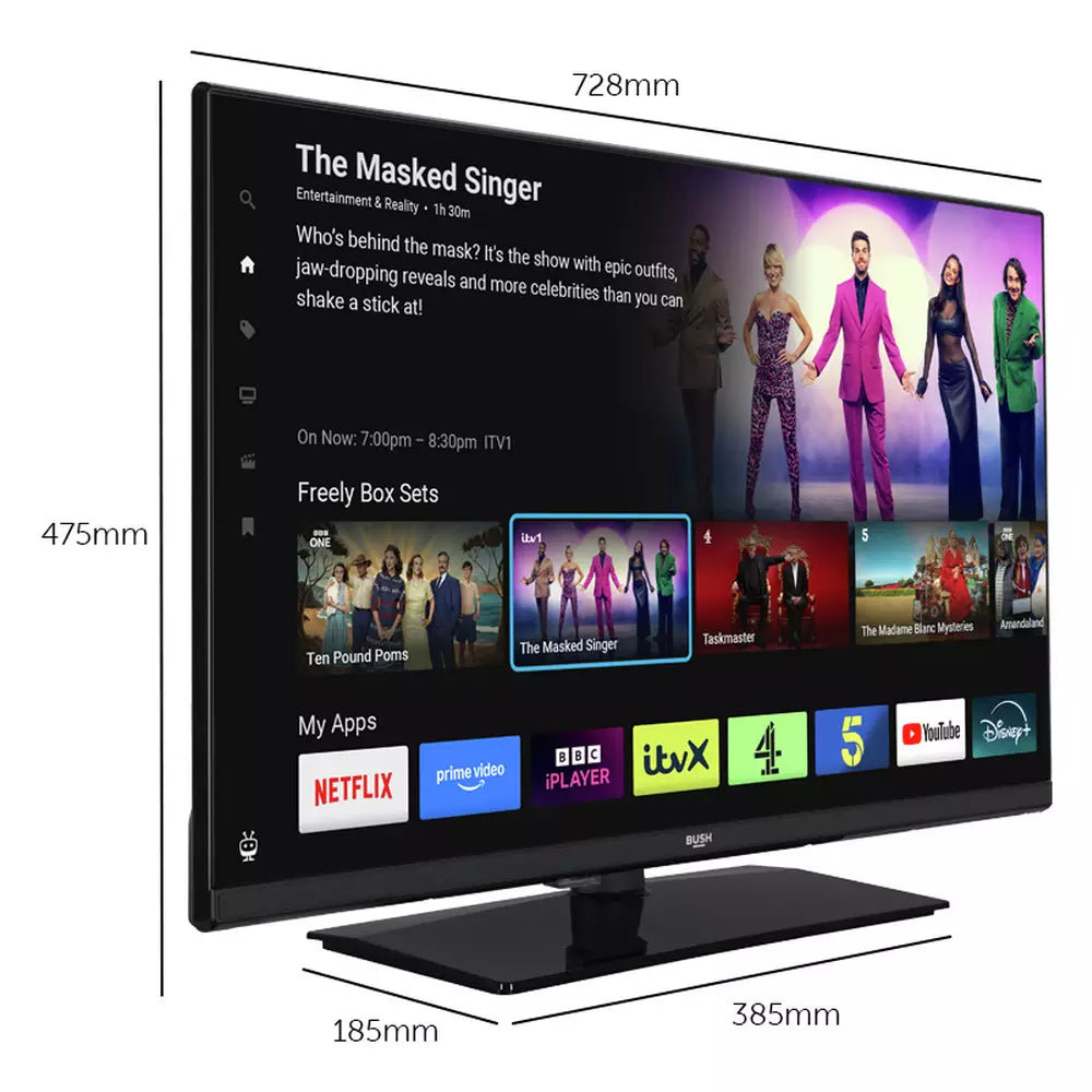 Bush 32Inch 32FT25CB Smart FHD HDR LED Freely TV