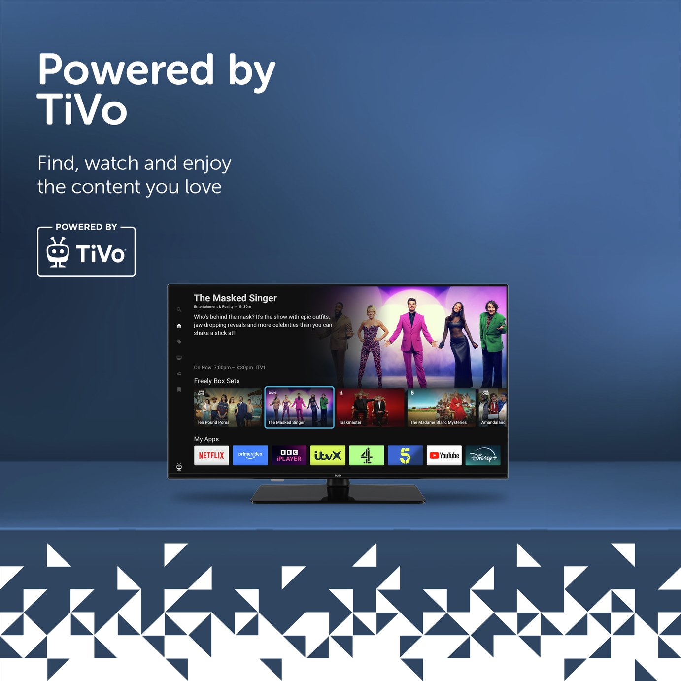 Bush 40 Inch 40FT25CB Smart FHD HDR10 TiVo Freely TV
