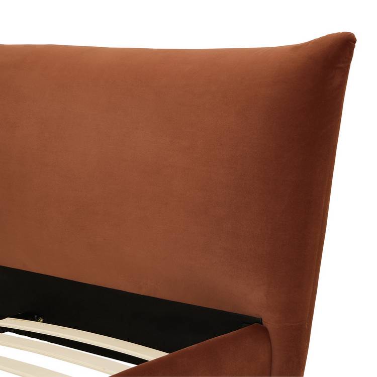 Habitat Marshmallow Velvet Double Bed Frame - Rust