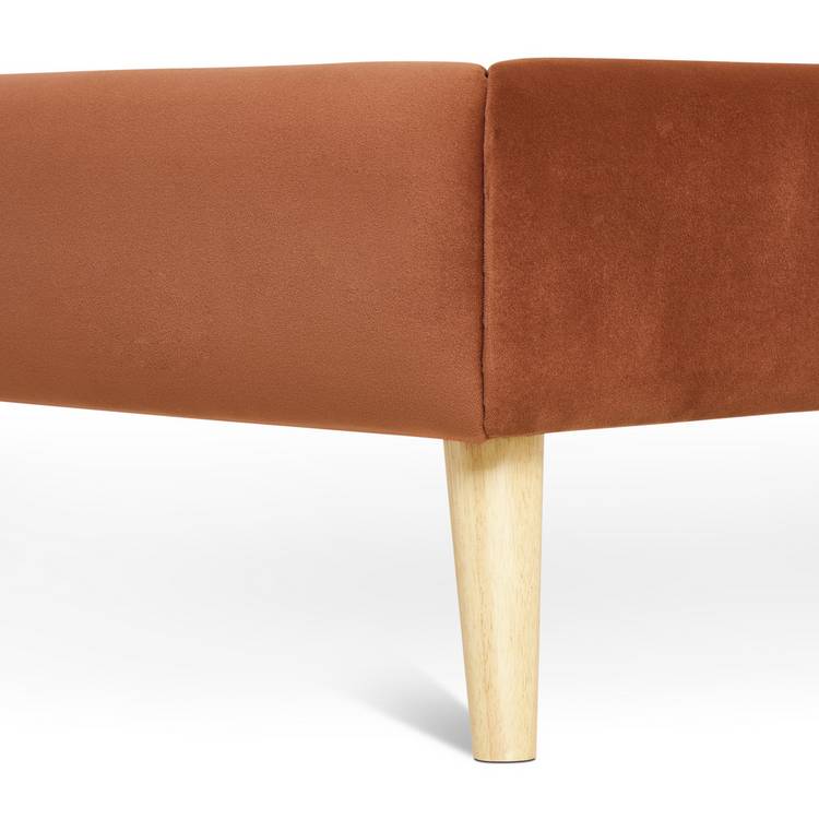 Habitat Marshmallow Velvet Double Bed Frame - Rust