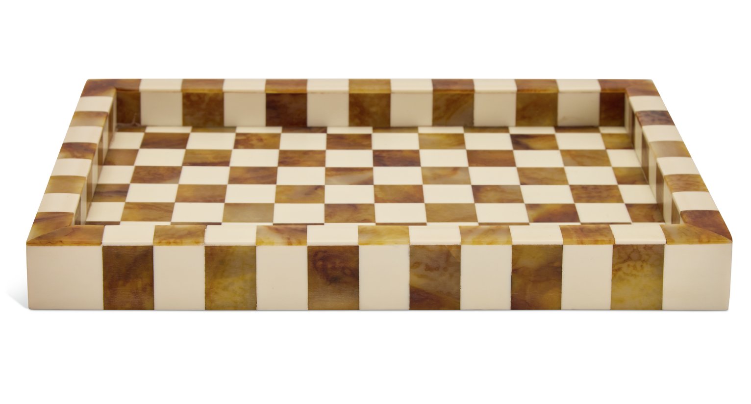 Habitat Checkered Trinket Tray - Brown