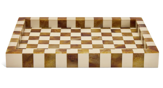 Habitat Checkered Trinket Tray - Brown
