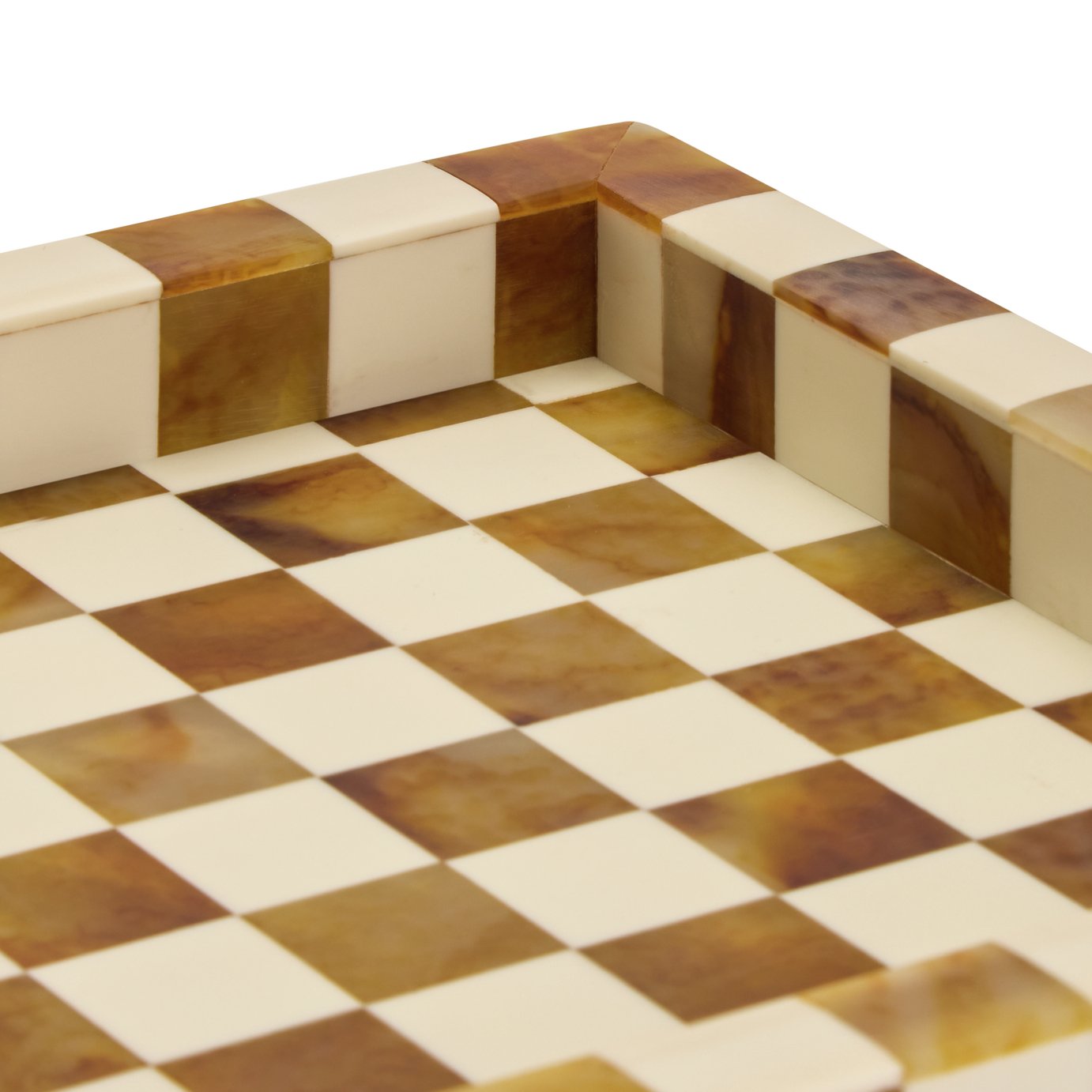 Habitat Checkered Trinket Tray - Brown