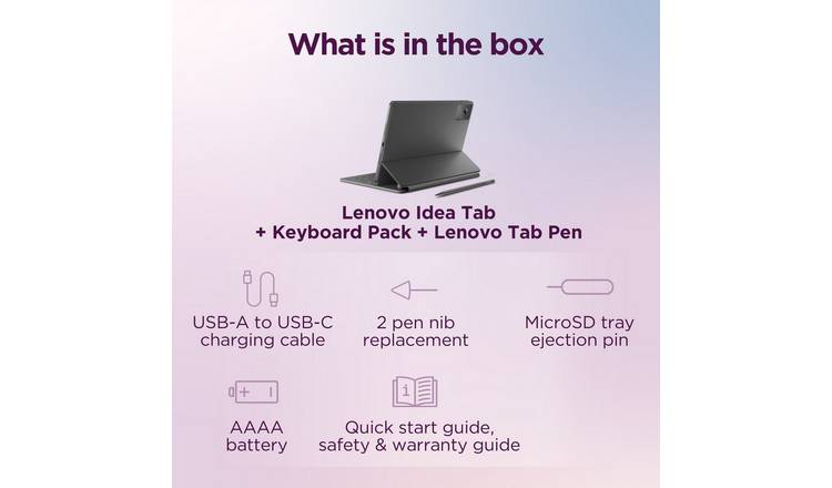 Lenovo Idea Tab 11in 128GB Tablet + Tab Pen & Folio Keyboard