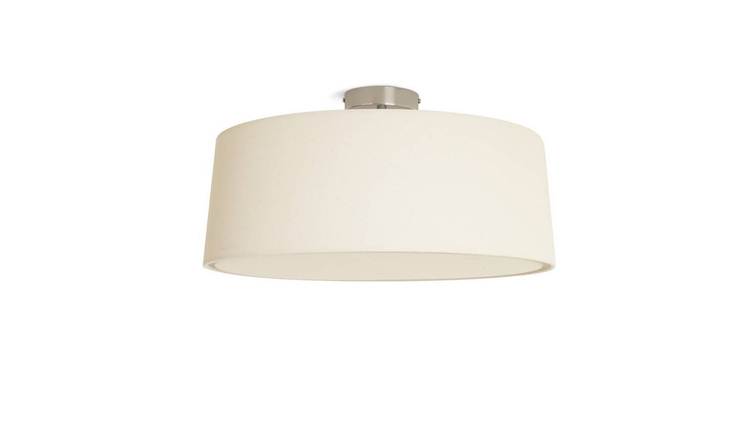 Habitat Metal Flush Ceiling Light - Natural & Chrome