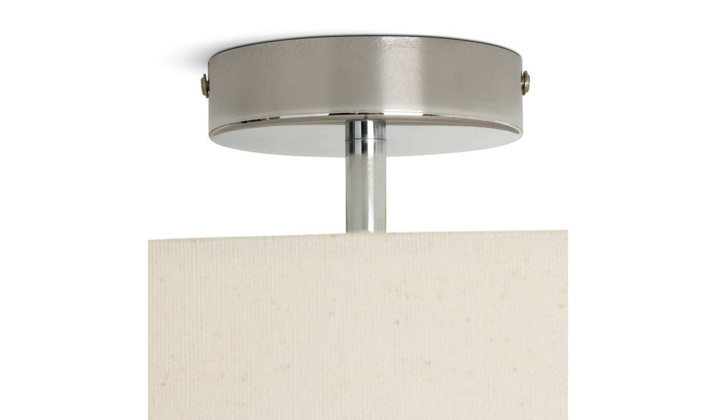 Habitat Metal Flush Ceiling Light - Natural & Chrome