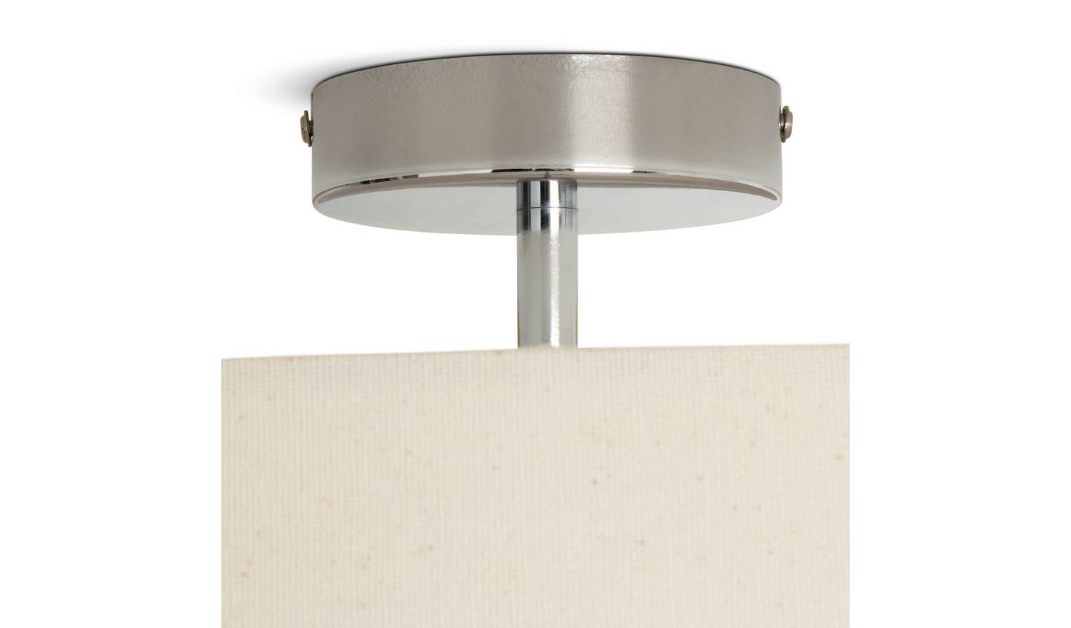 Habitat Metal Flush Ceiling Light - Natural & Chrome