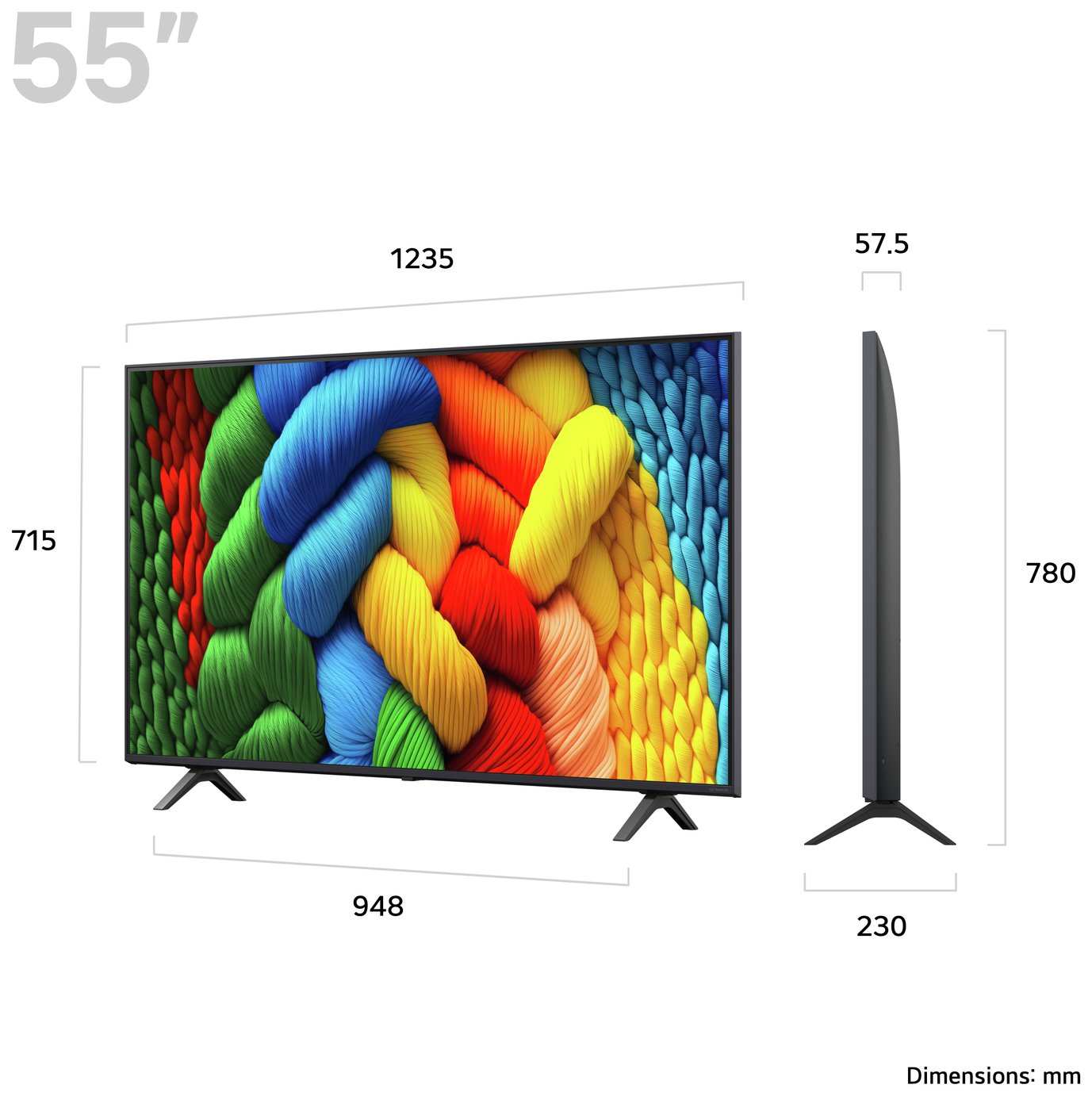 LG 55 Inch 55NANO80A6B Smart 4K UHD HDR NanoCell TV