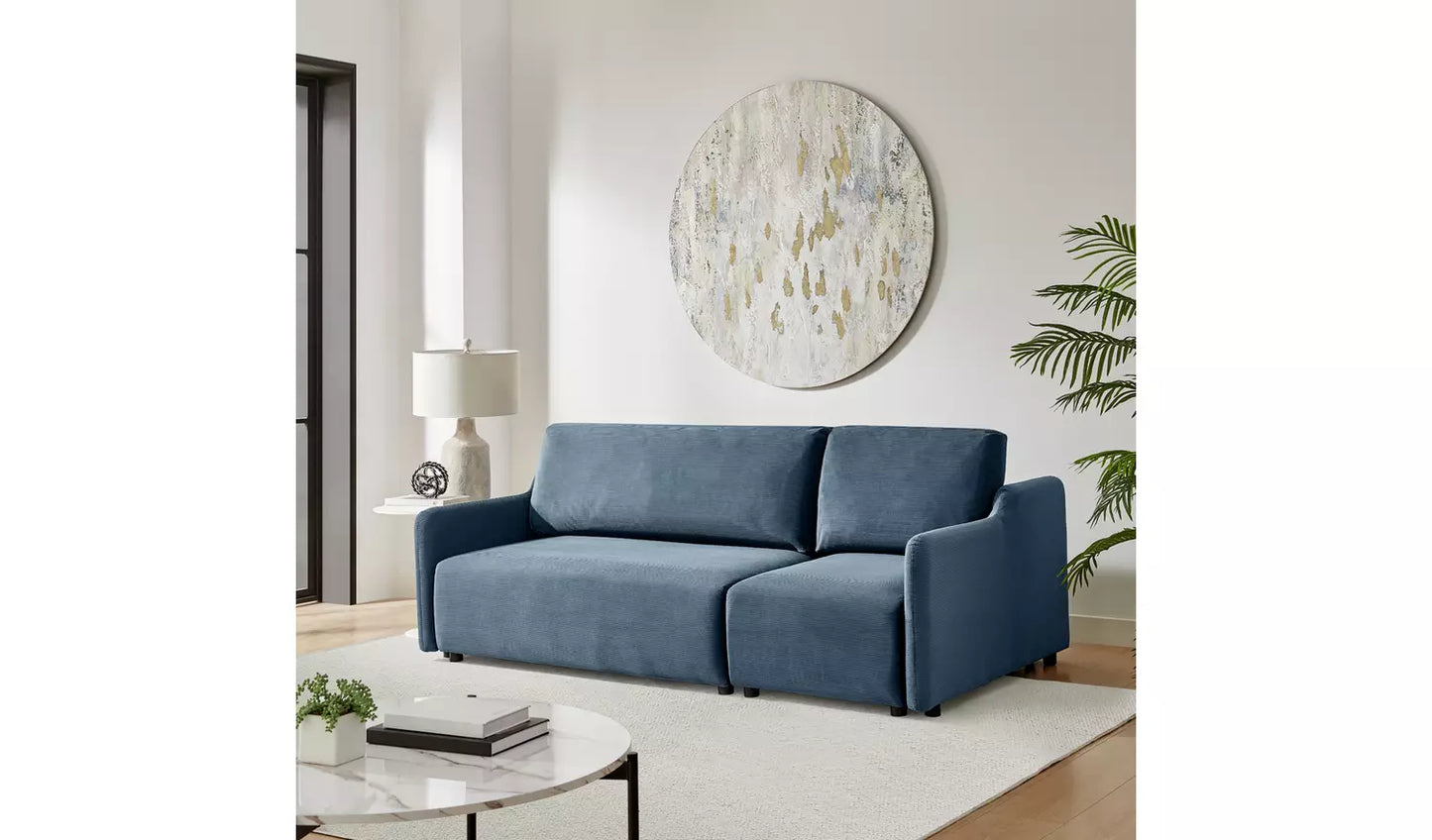 Habitat Stanley Fabric 3 Seater Sofa Bed - Navy