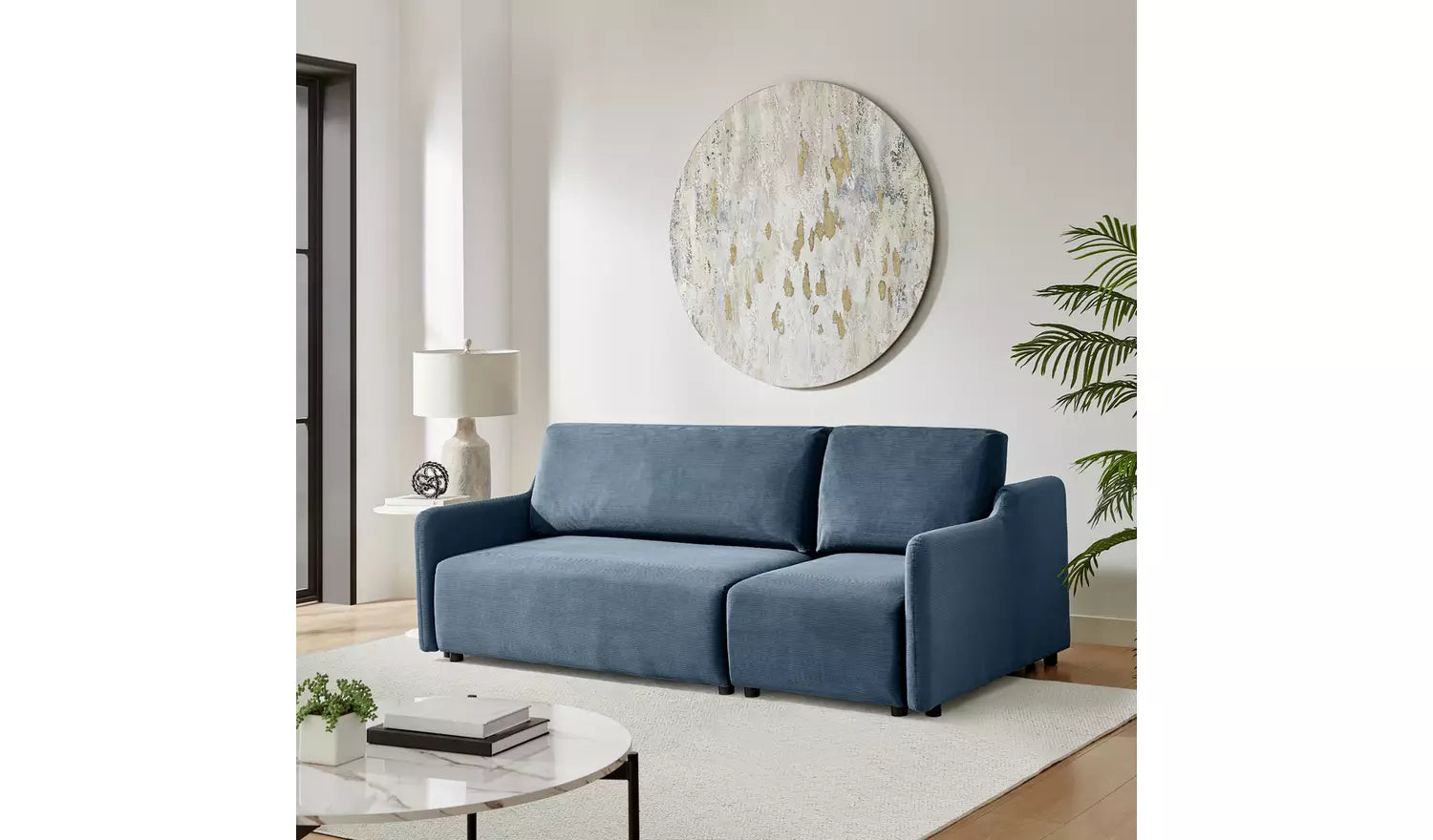 Habitat Stanley Fabric 3 Seater Sofa Bed - Navy