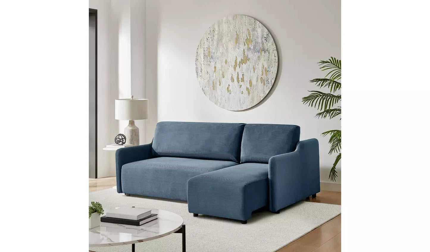 Habitat Stanley Fabric 3 Seater Sofa Bed - Navy