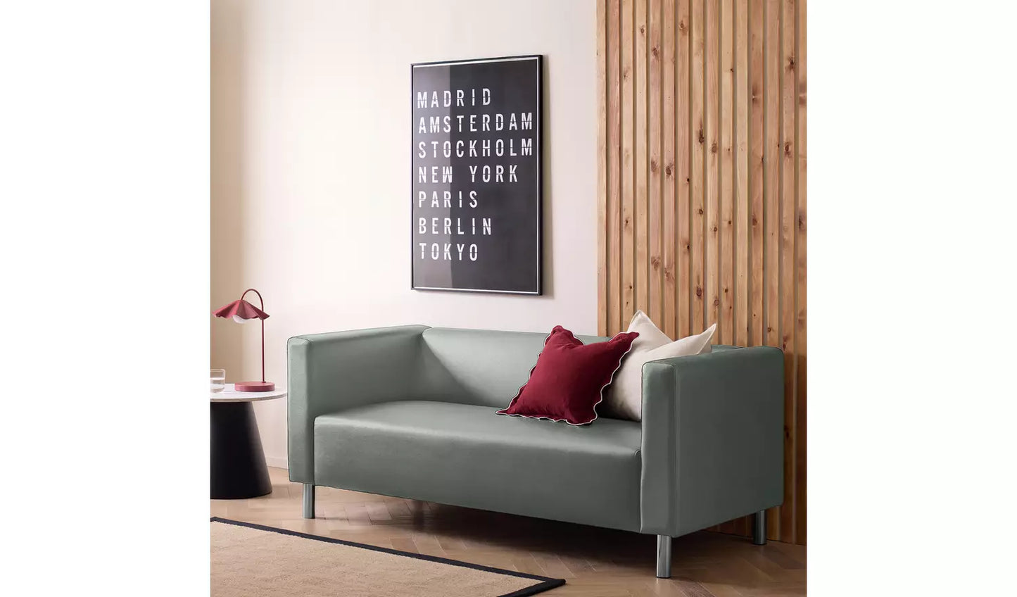 Argos Home Moda Faux Leather 3 Seater Sofa - Grey