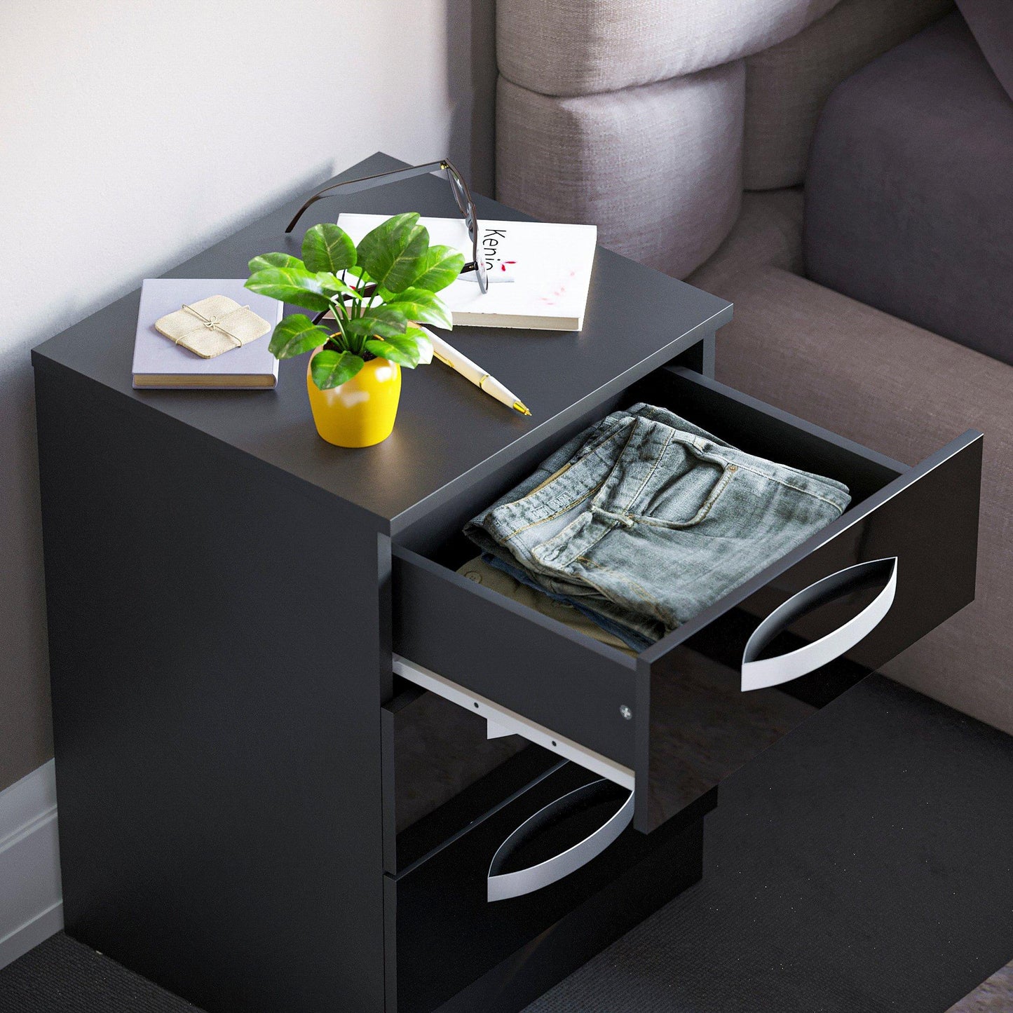 Lassic Vida Designs Hulio 3 Drawer Bedside Cabinet