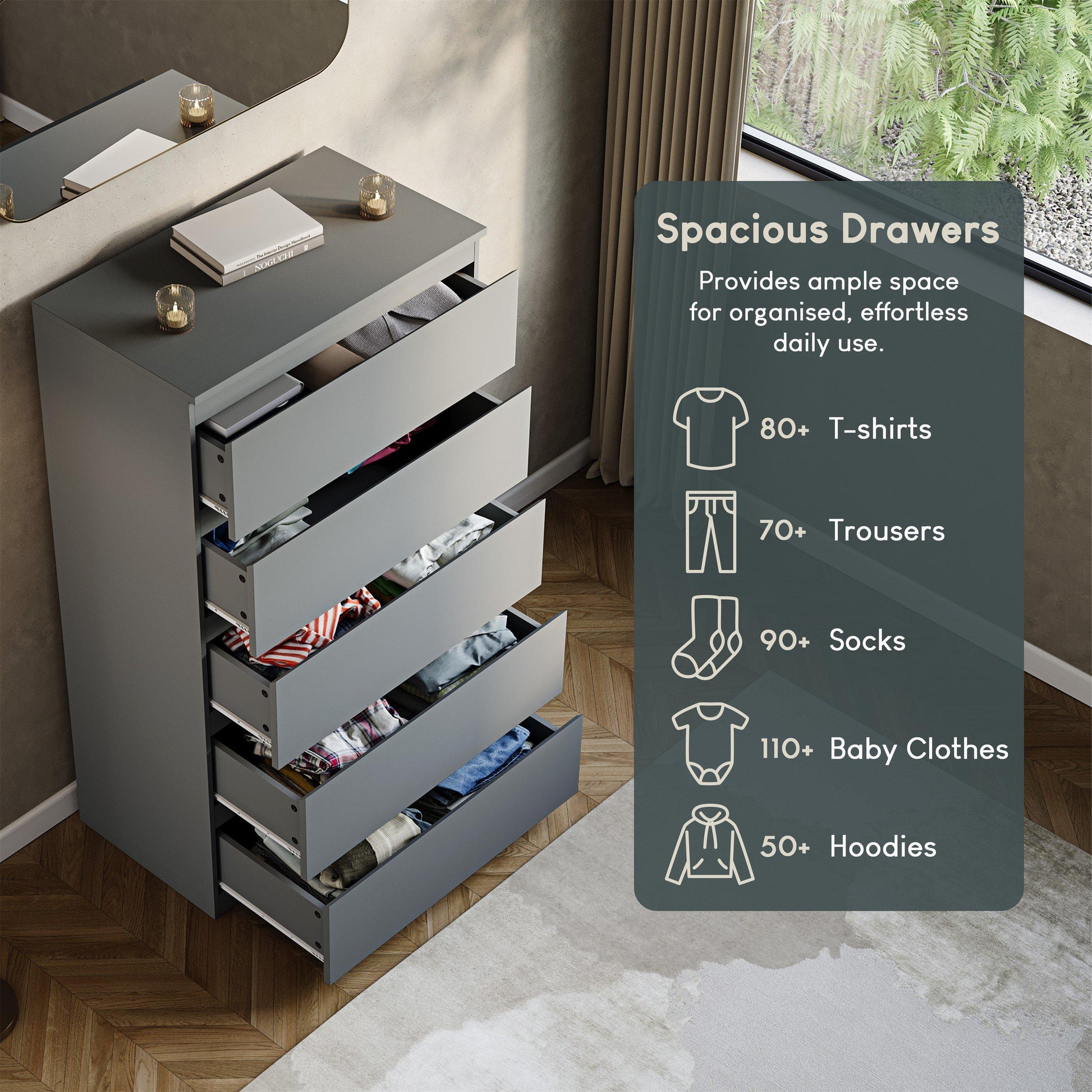 Lassic Vida Designs Denver 5 Drawer Chest