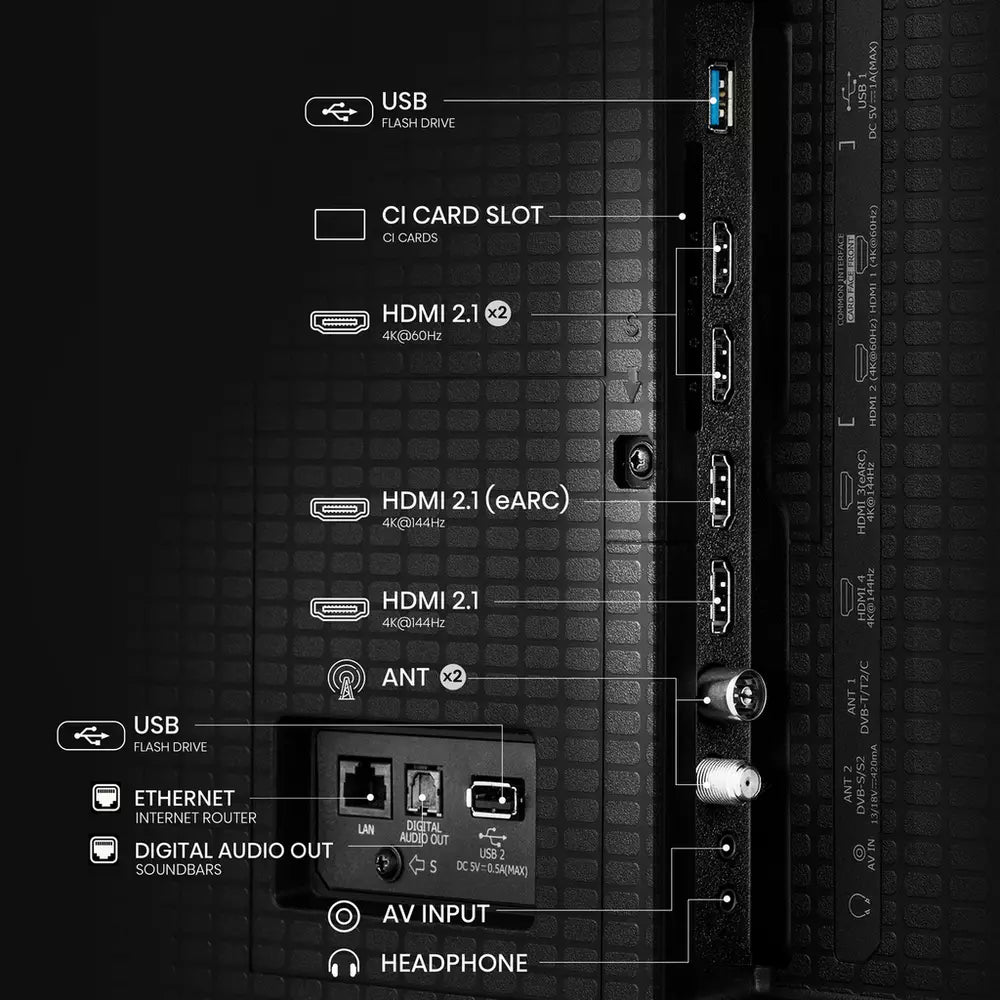 Hisense 55 Inch 55U7QTUK Smart 4K UHD HDR Mini LED Freely TV
