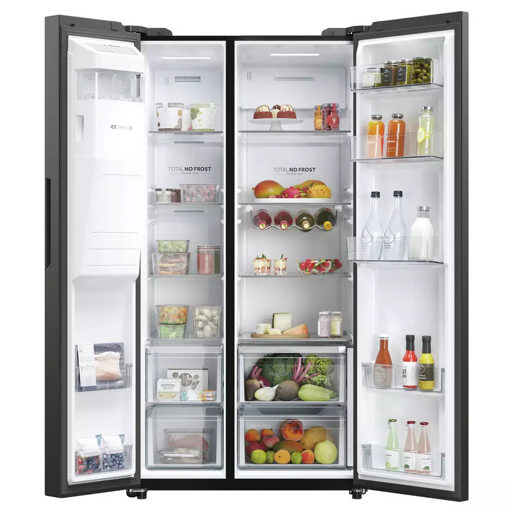 Haier HSW59F18EIPT American Fridge Freezer - Black