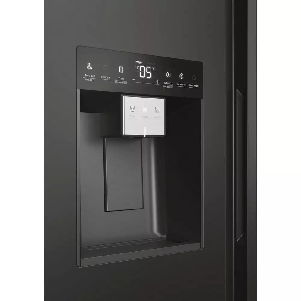 Haier HSW59F18EIPT American Fridge Freezer - Black