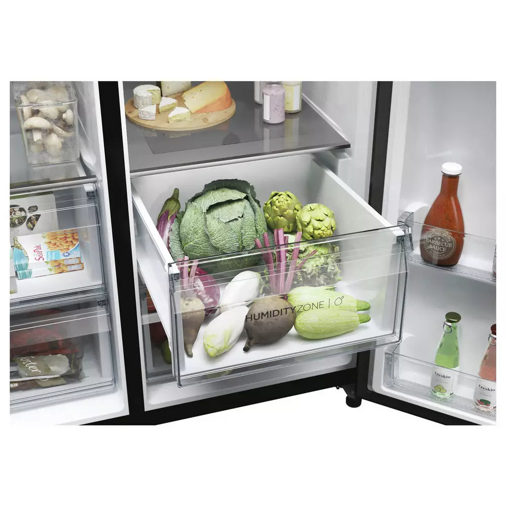 Haier HSW59F18EIPT American Fridge Freezer - Black