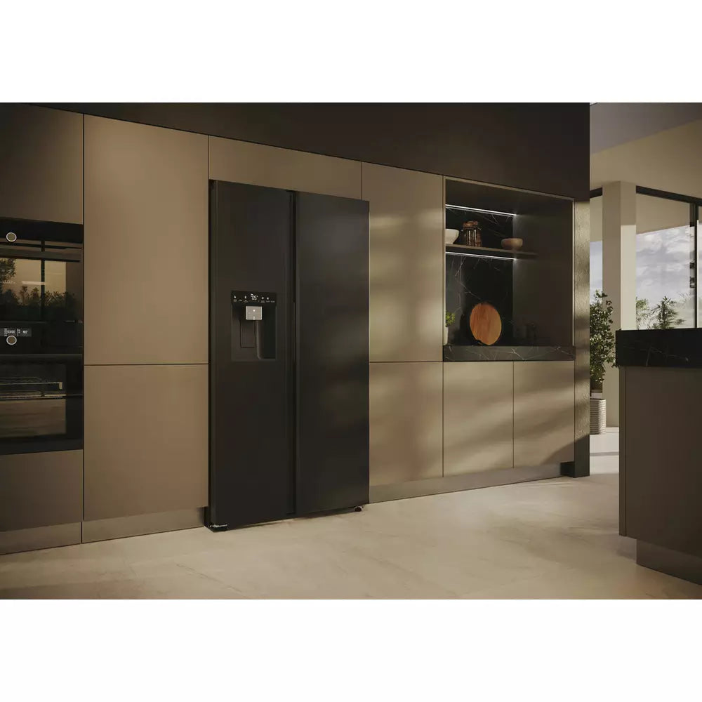Haier HSW59F18EIPT American Fridge Freezer - Black