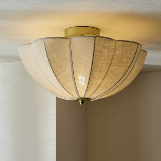 Habitat Scalloped Uplighter Flush Ceiling light - Natural