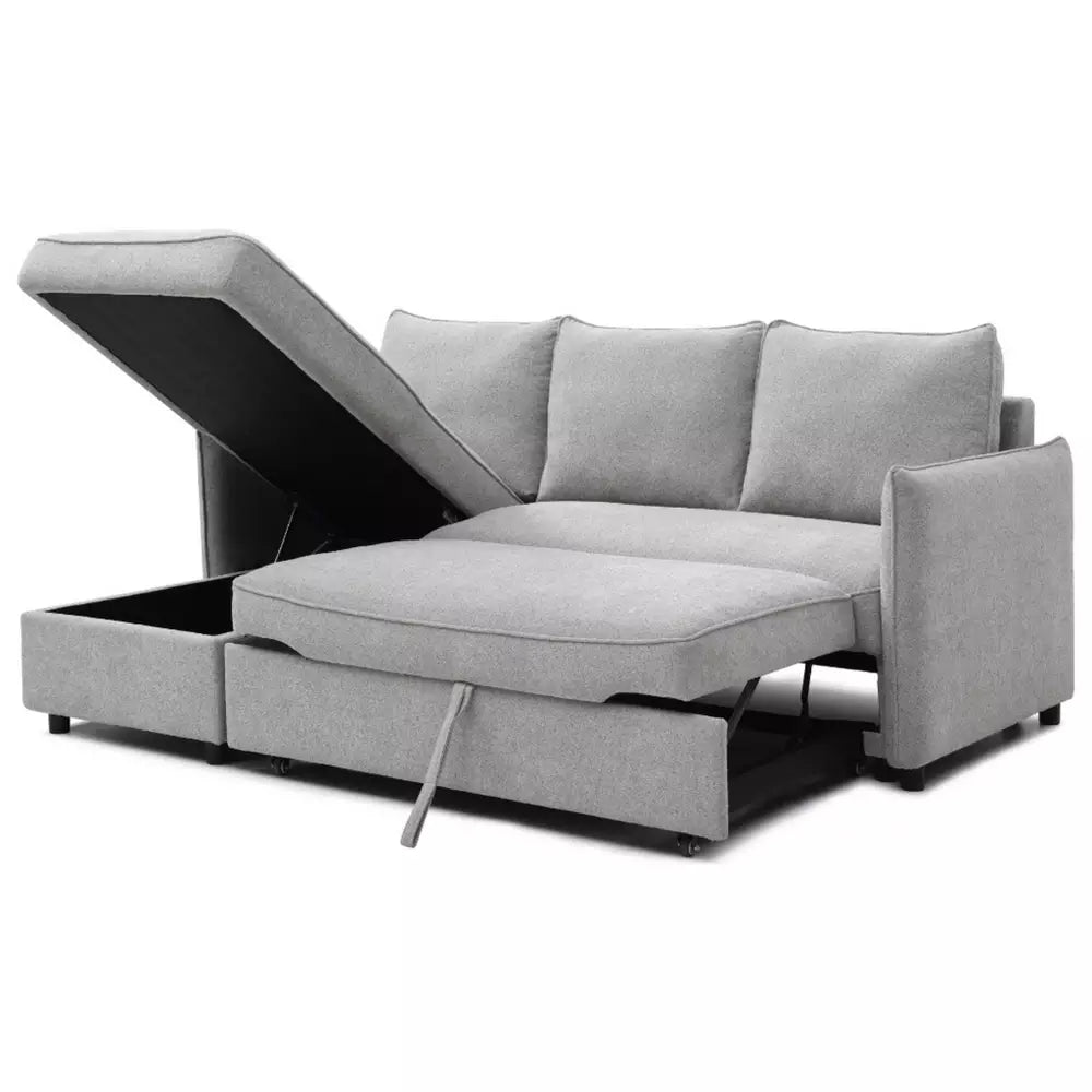 Kyoto Ruben Boucle Reversible Storage Corner Sofabed - Grey