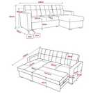 Kyoto Austin Fabric Reversible Corner Sofa Bed - Grey