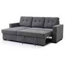 Kyoto Austin Fabric Reversible Corner Sofa Bed - Grey