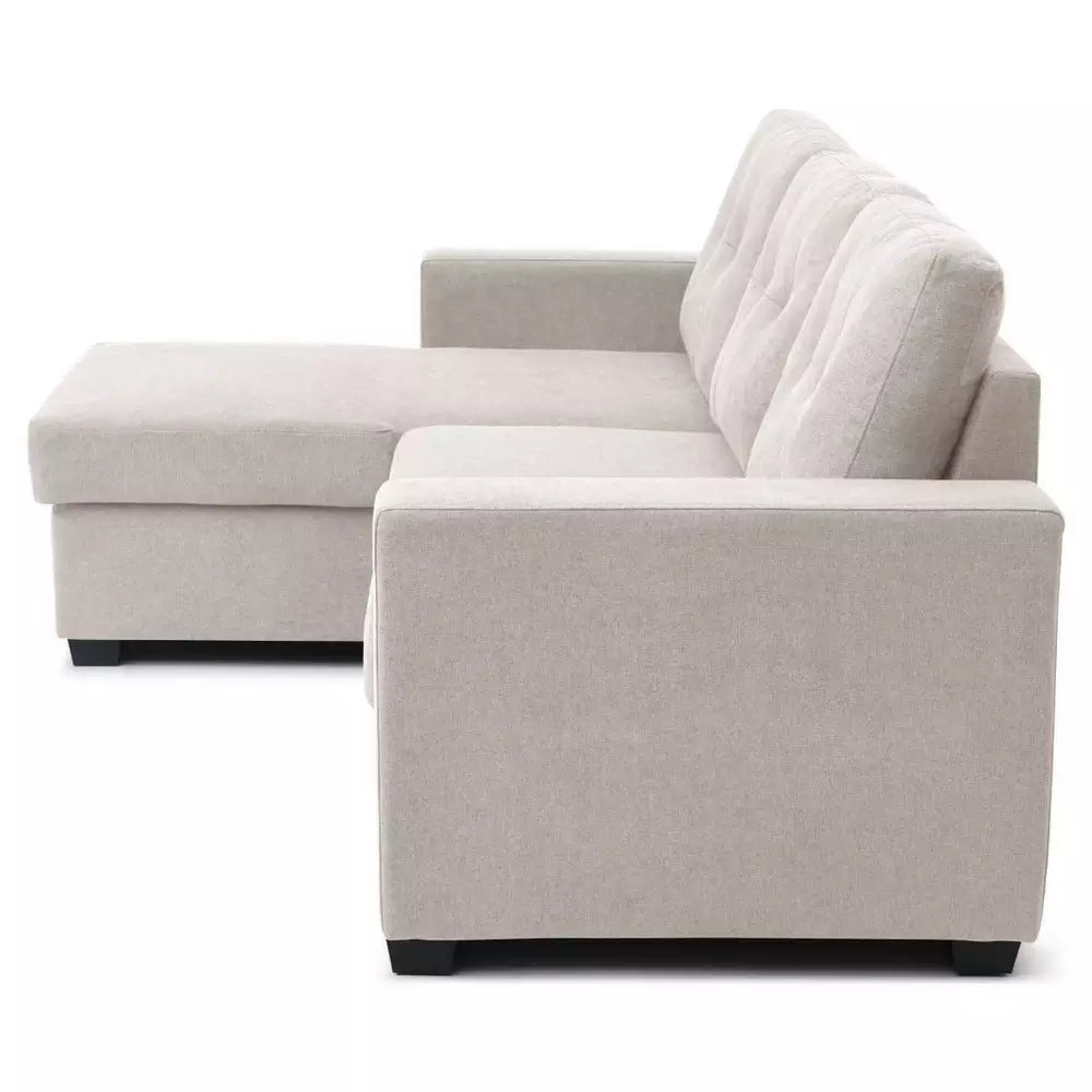 Kyoto Austin Fabric Reversible Corner Sofa Bed - Natural
