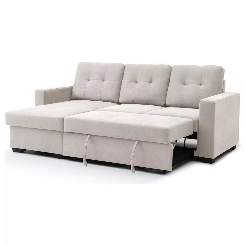 Kyoto Austin Fabric Reversible Corner Sofa Bed - Natural