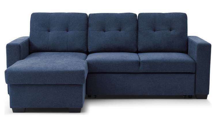 Kyoto Austin Fabric Reversible Corner Sofa Bed - Navy