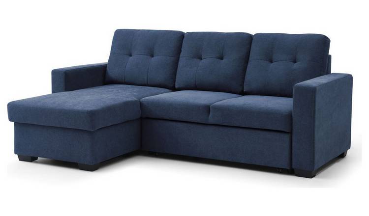 Kyoto Austin Fabric Reversible Corner Sofa Bed - Navy