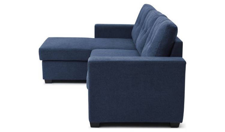Kyoto Austin Fabric Reversible Corner Sofa Bed - Navy