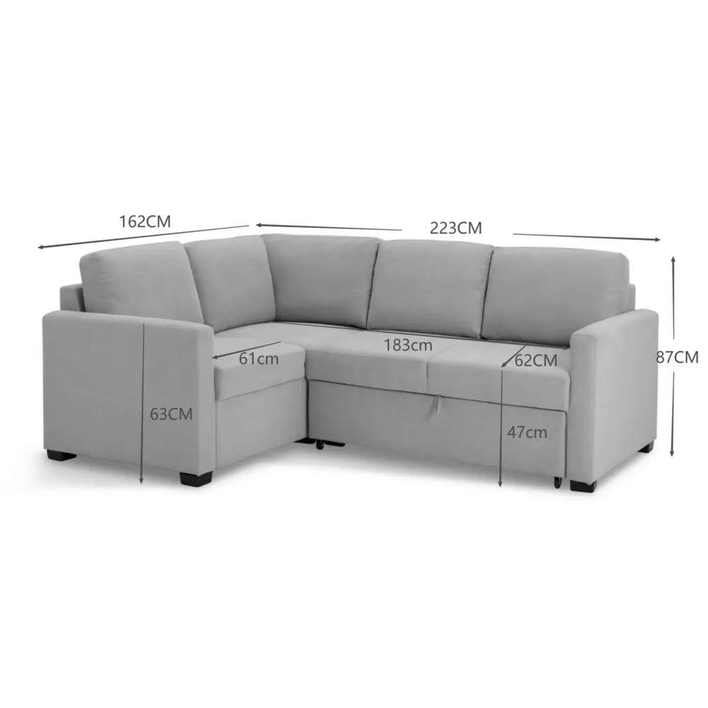 Habitat Reagan Fabric Left Hand Corner Sofa Bed - Charcoal