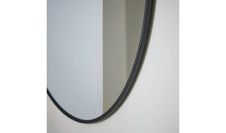 Habitat Black Round Wall Mirror - 50x50cm