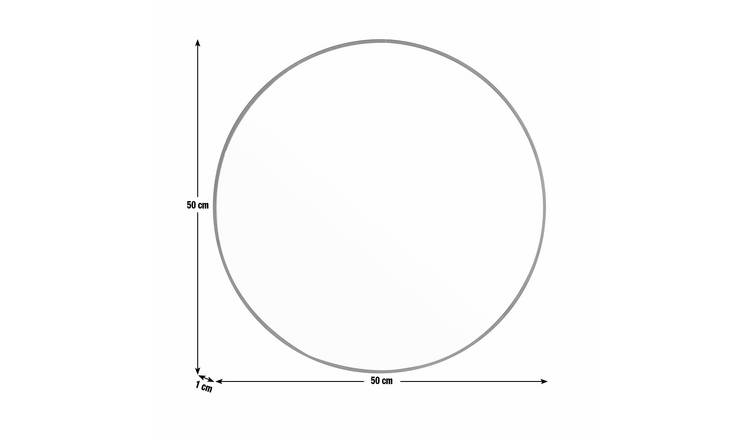 Habitat Black Round Wall Mirror - 50x50cm