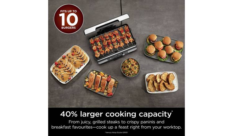 Ninja GX101UK Sizzle Pro XL Health Grill & Flat Plate
