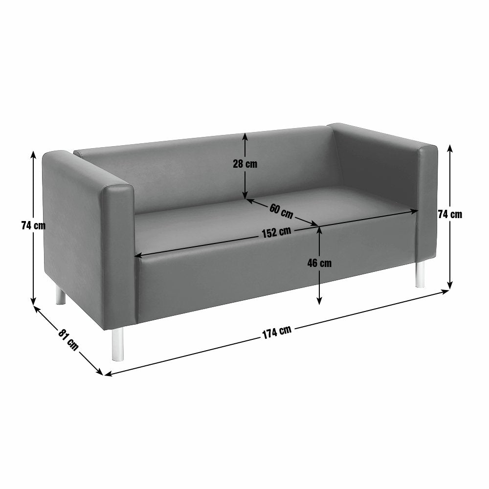 Argos Home Moda Fabric 3 Seater Sofa - Black