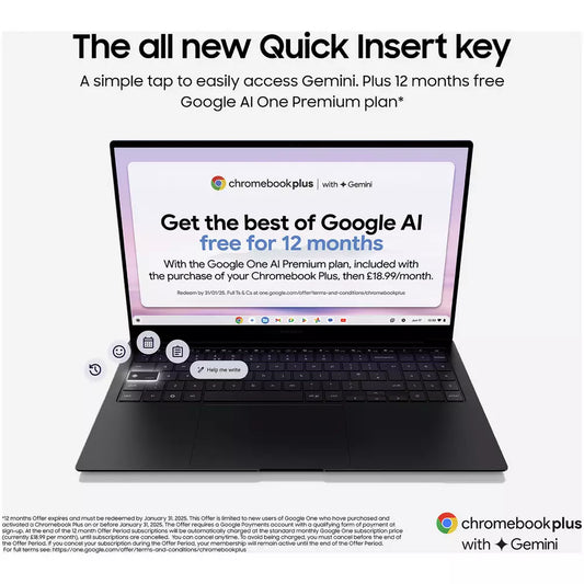 Samsung Galaxy 15.6in 8GB Core 5 256GB Chromebook - Blue