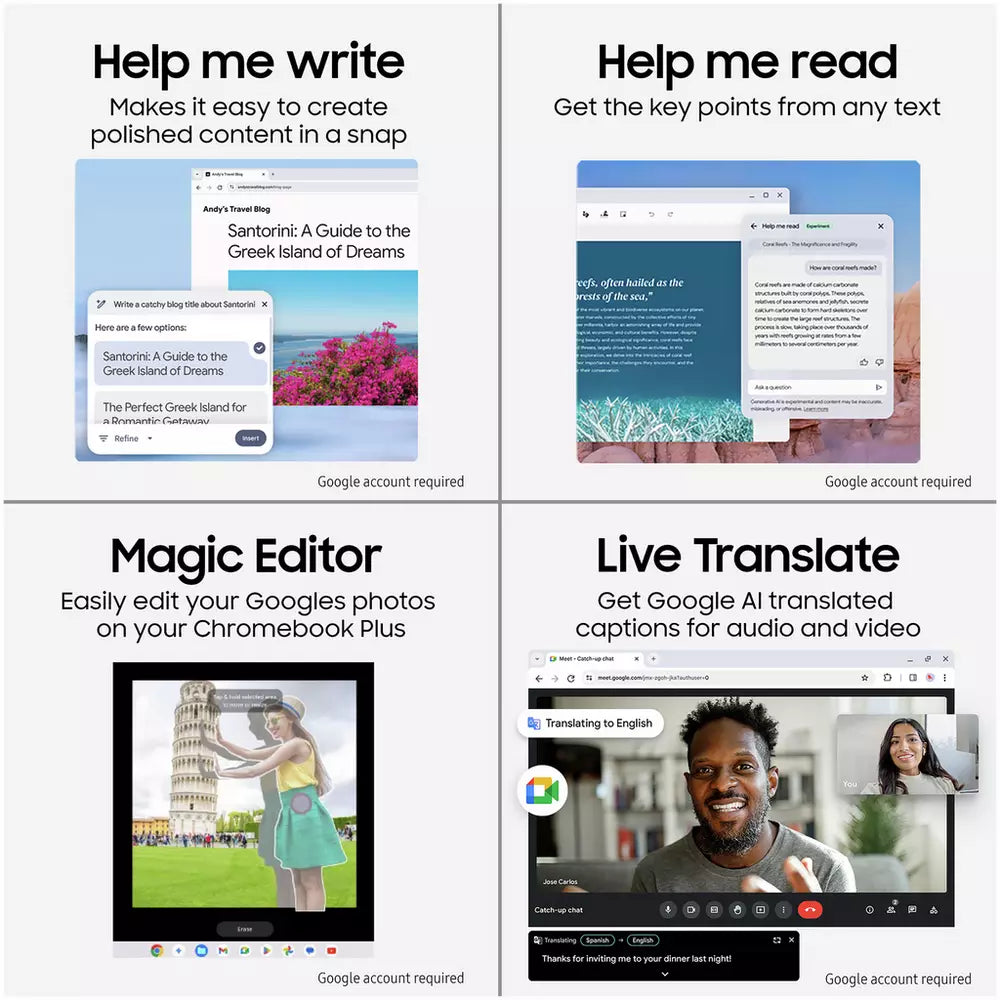 Samsung Galaxy 15.6in 8GB Core 5 256GB Chromebook - Blue