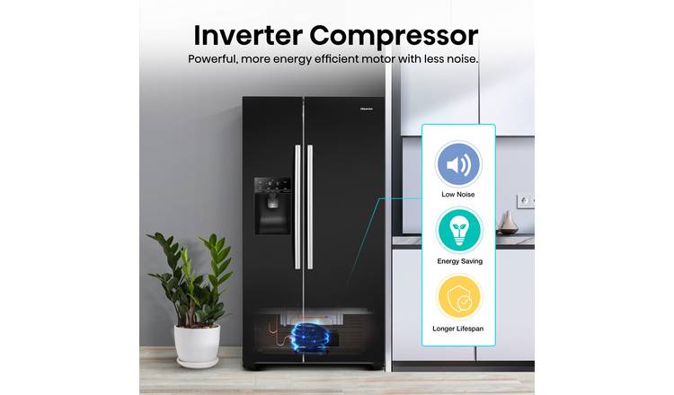 Hisense RS694N4IBE Fridge Freezer - Black