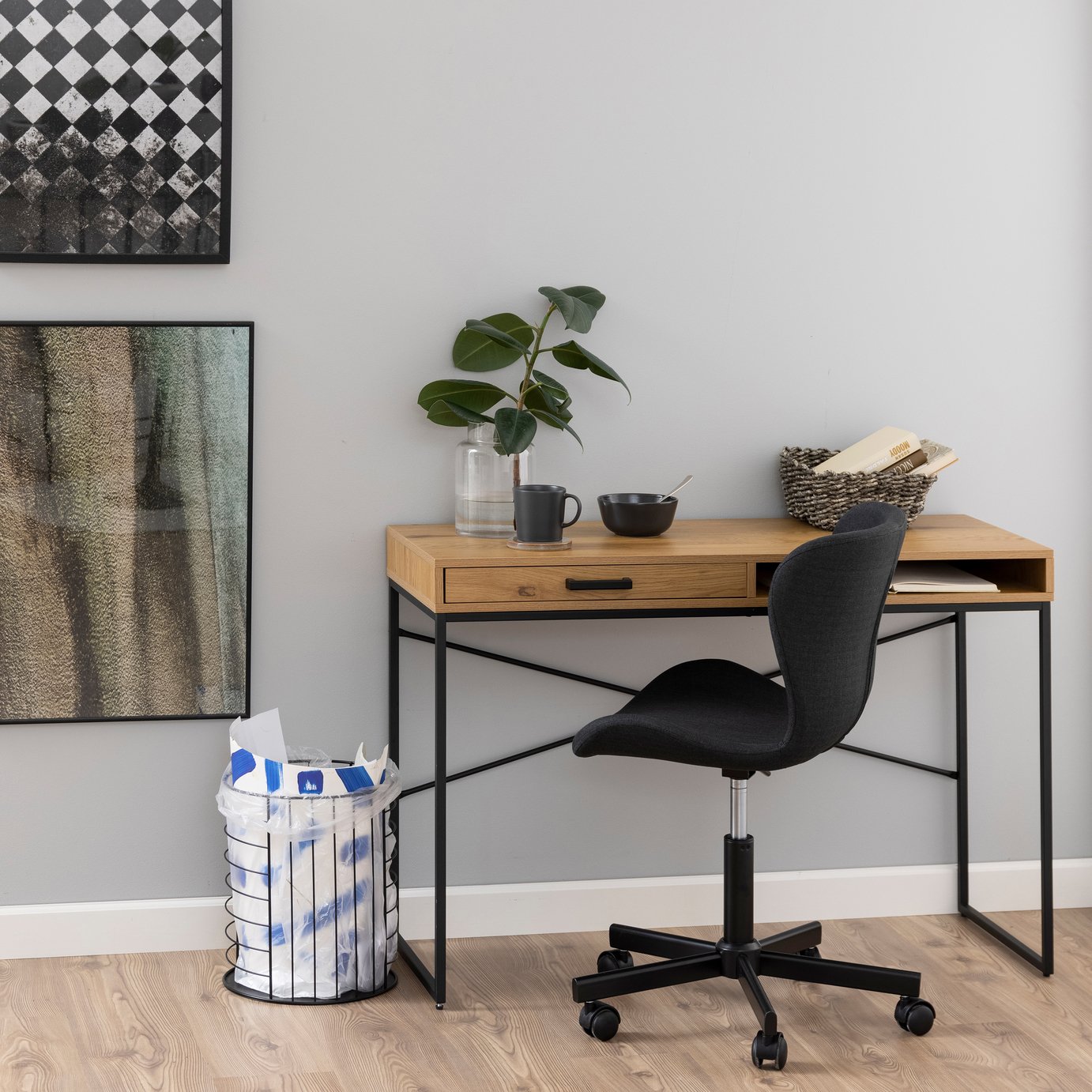 Furniture To Go Seaford 1 Drawer Office Desk - Light Wood