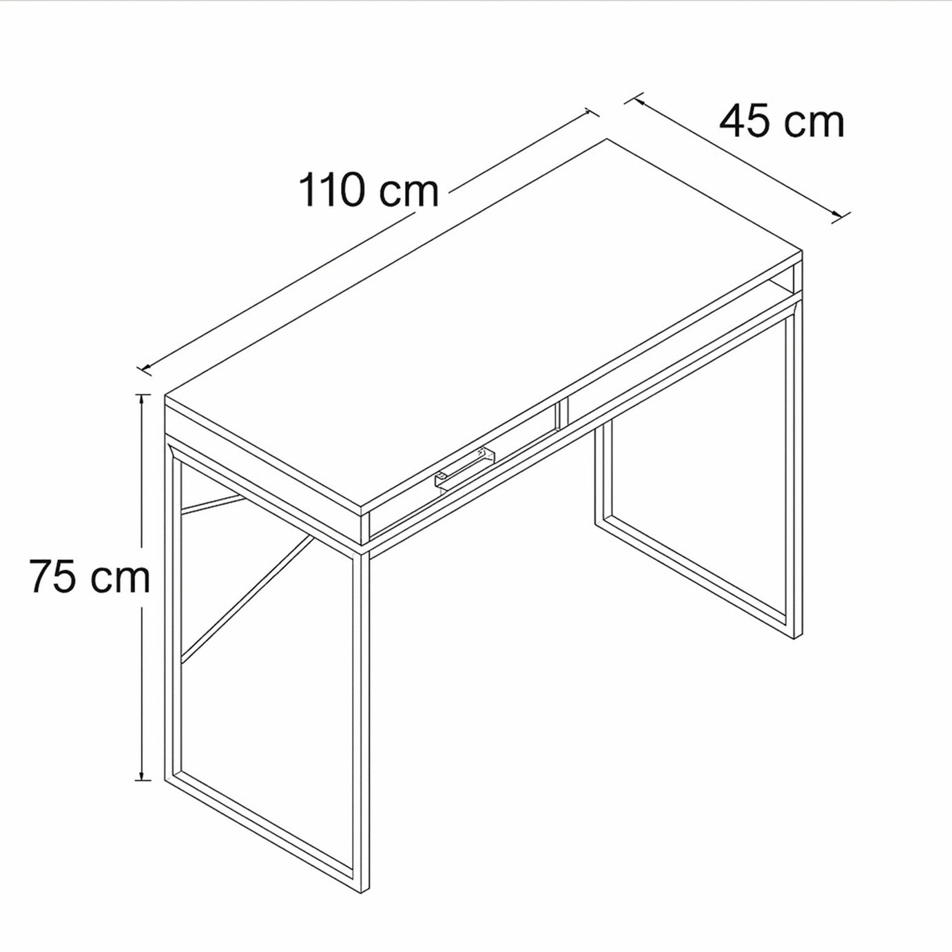 Furniture To Go Seaford 1 Drawer Office Desk - Light Wood