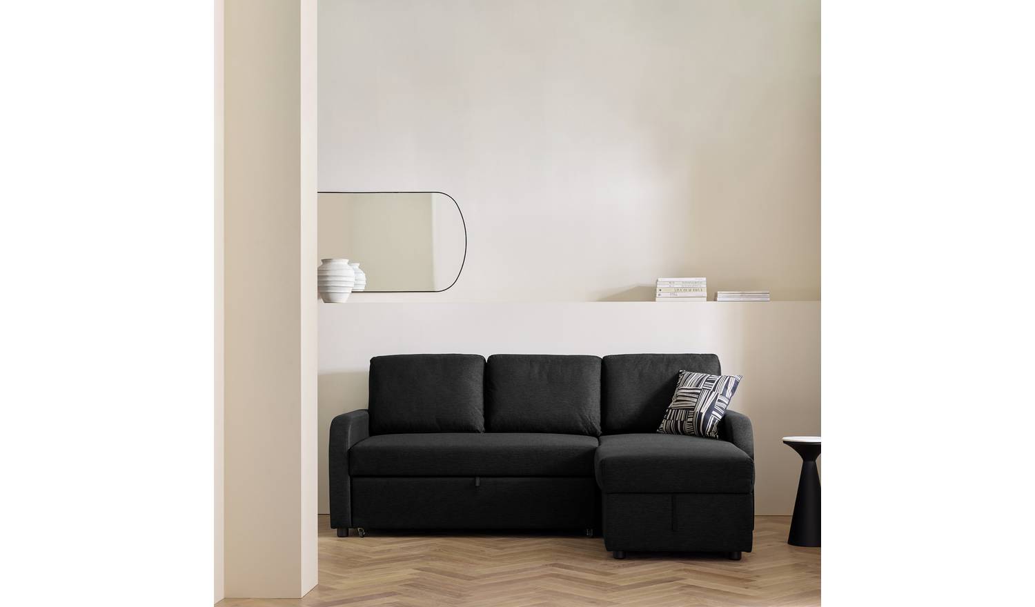 Habitat Carter Fabric Right Hand Corner Sofa Bed - Charcoal